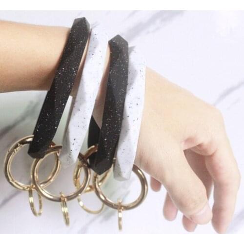 New Bracelet Keychain for Women Gifts Trendy Simple Circle Wristlet Keychain Easy To Carry
