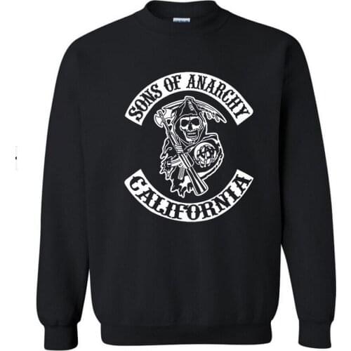 Autumn Sons of anarchy coats Fashion SAMCRO Men SOA Sportswear Hoodies Male Casual Sweatshirts Hip Hop print long sleeves Hoody