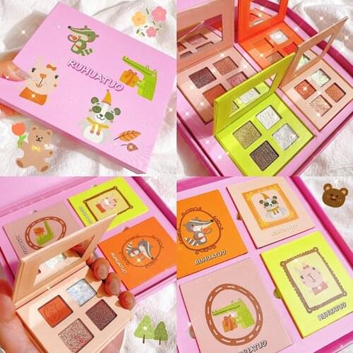 4PCS/SET Shimmer Matte Maquillage Eye Shadow Palette Shiny Metallic Diamond Eyeshadow Pallete Pigmented Makeup Palette Cosmetic