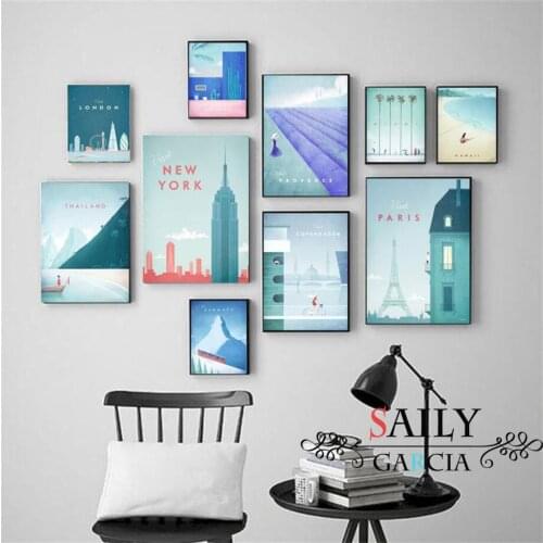 Nordic City Landscape Posters New York Paris London Canvas Painting Hd Print Wall Art Pictures For Living Room Home Decor