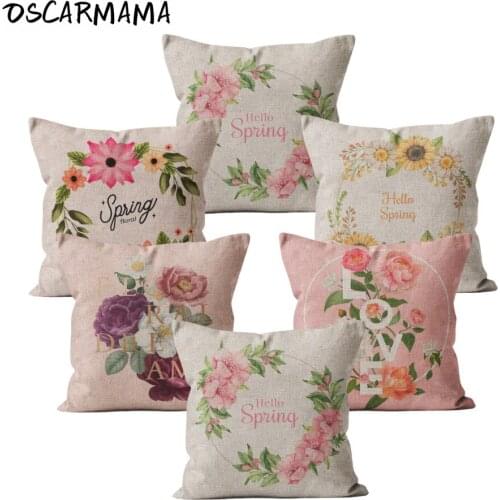 Mother Day Gift Flower Pink Ibiza Style Spring Decor Garden Throw Pillow Case 50x50 Sofa Elegant Floor Seat Cushion Cousin Cover