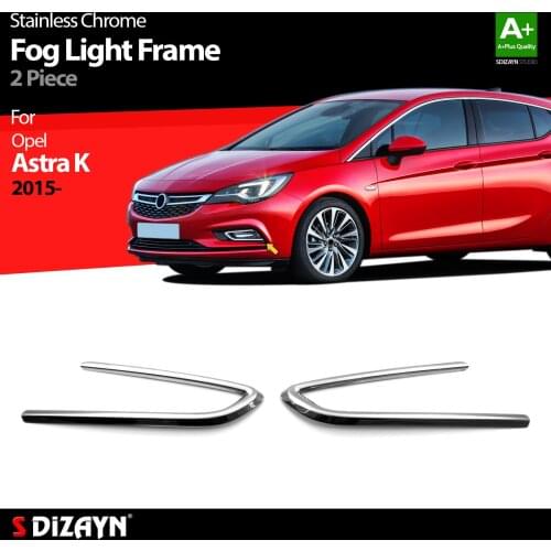 For Opel Astra K Chrome Fog Light Frame Stainless Steel 2 Pcs Exterior Car Accessories Parts Auto Products Stickers Styling