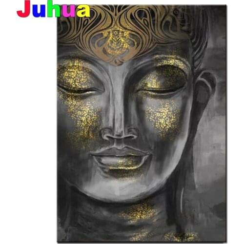 Diy 5D Golden Buddha Statue Full Diamond Painting Cross Stitch Kits Art Embroidery Mosaic High Quality Religion 3D Square round
