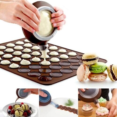 DIY silicone macaron decorating pot/ decorating spout 48/30 hole macaron non-stick silicone cushion baking cake decoration tool