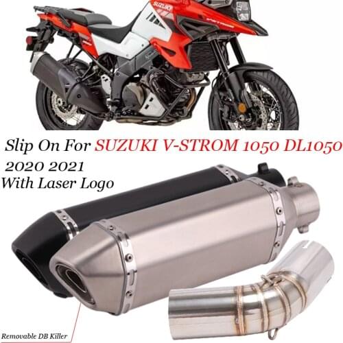 Slip On For SUZUKI V-STROM 1050 DL1050 2020 2021 Motorcycle Exhaust Escape Modify Middle Tube Link Pipe Connection 51mm Muffler