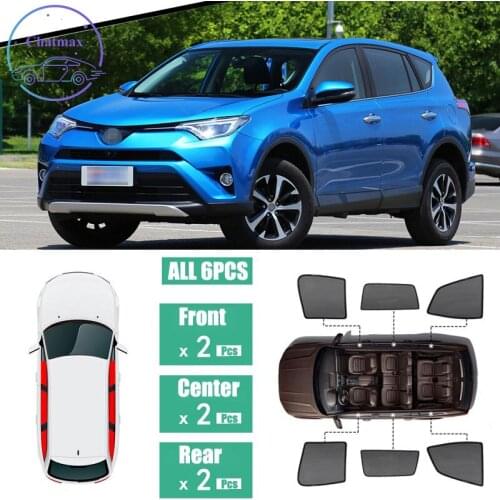 For Toyota RAV4 2014-2018 6Pcs Window Sunshade UV Protection Mesh Laser Block