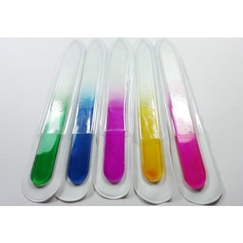Glass Nail Files 12CM/4.8" Crystal Nail Art Sanding File Multi color 1000PCS/LOT #NF012