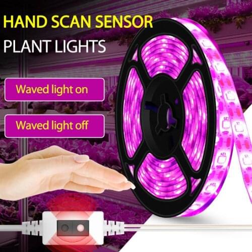 1/2m LED Plant Grow Light Greenhouse Hydroponic No Touch Free Cut Safe Growth Light Strip Indoor Aquarium Growing Lamps
