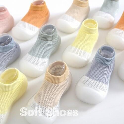Unisex Baby Shoes First Shoes Baby Walkers Toddler First Walker Baby Girl Kids Soft Rubber Sole Baby Shoe Knit Booties Anti-slip
