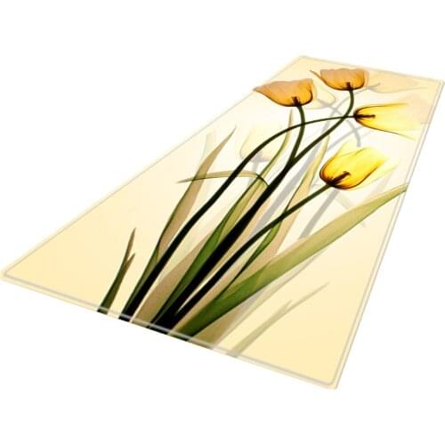 Tulips Pattern Door Mats Entrance Rug Shoe Scraper for Bathroom Kitchen