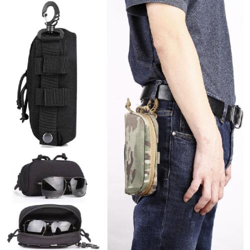 Outdoor Eyeglasses Carrier Bag Military Tactical Camouflage Nylon Molle Pouch Bag Camping Hunting Goggles Sunglass Storage Case