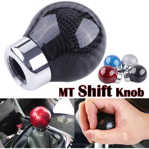 Universal Real Carbon Fiber Ball Gear Knob Manual Shifter Lever Handle Stylish Auto Car Accessories