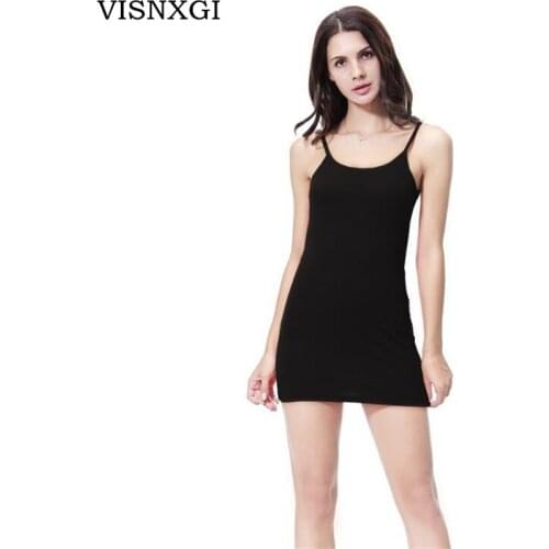 VISNXGI Fashion Women Sexy Backless Basic Dresses Sleeveless Slim Vestidos Vest Tanks Bodycon Dress Strap Solid Party Dress XXL