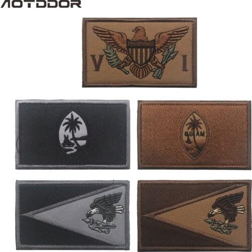 The United States Virgin Island Flag Embroidery Patch Embroidered badge Military Tactical Armband Fabric Sticker Sewing Applique