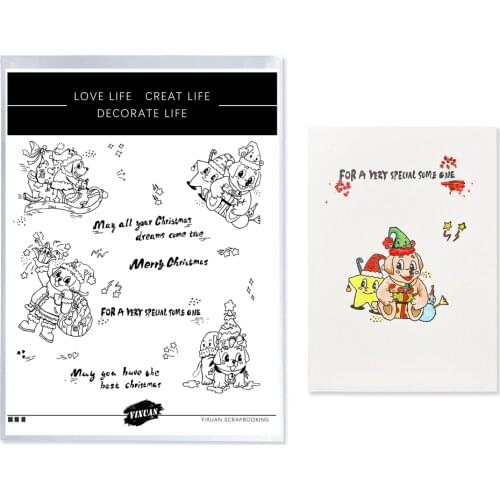 YIXUAN Christmas puppy Metal Cutting Dies and Stamps For Stencils DIY Scrapbooking Album Decorative Embossing DIY Paper