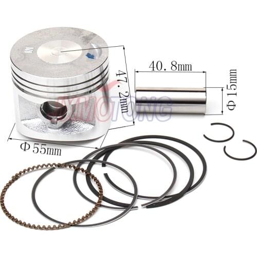 LIFAN 140cc Engine parts LF140 Piston Kit 55mm Piston 15mm Pin Piston Ring Set fit Kayo Apollo Bosuer Xmotos Pit Bike Dirt Bike