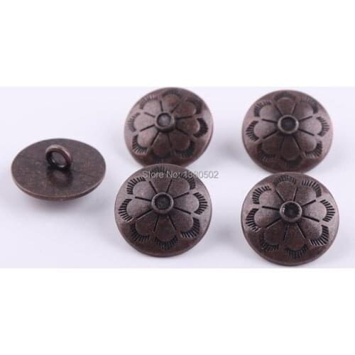 10PCS/lot Fashion Top Quality 20mm Copper Color Vintage Design Metal Buttons Decorative for Clothing Sewing Tool