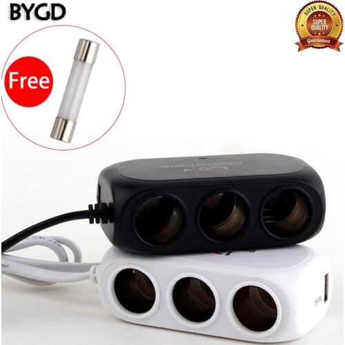 12V-24V Car Cigarette Lighter Socket Splitter Plug USB Car Charger Adapter 3.1A For Phone MP3 DVR Accessories