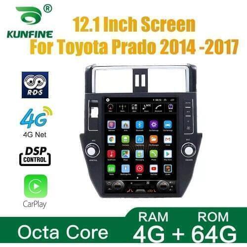 Tesla Screen Octa Core 4GB RAM 64GM ROM Android 10.0 Car DVD GPS Player Deckless Car Stereo For Toyota Prado 2014-2017 Radio