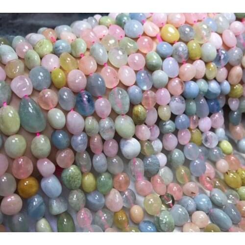 Loose beads morganite baroque 6-9mm multicolor for DIY wholesale 14" barqoue FPPJ