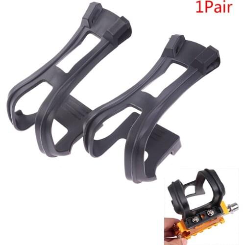 Black Ultra-light Bicycle Pedal Half Clips With Screws Cycling Accessories 1 Pair Bicycle Bike Strapless Toe Pedal Clips