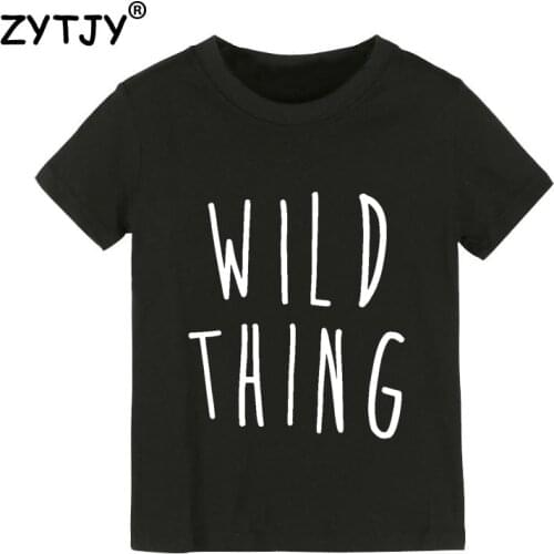 Wild thing Letters Print Kids tshirt Boy Girl t shirt For Children Toddler Clothes Funny Tumblr Top Tees Drop Ship Y-135