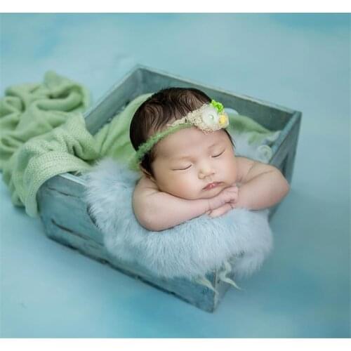 Newborn Baby Rabbit Fur blanket Baby Photography backdrop Newborn wood basket stuffer filler photography props