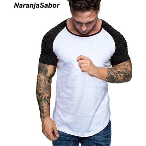 NaranjaSabor Summer T Shirt Mens Casual Tees Patchwork Fashion O-Neck Mens T-shirt Men Cool Comfort Tops Sport T-Shirt N515
