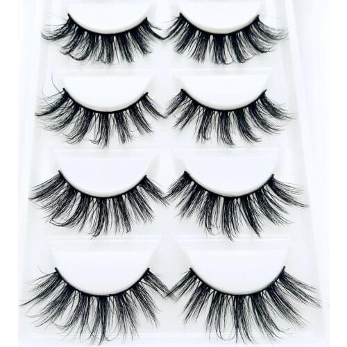 HBZGTLAD 5 pairs Handmade 3d mink lashes long False Eyelashes Cross Messy Dense Natural Eye Lashes Stage Makeup False Eyelashes