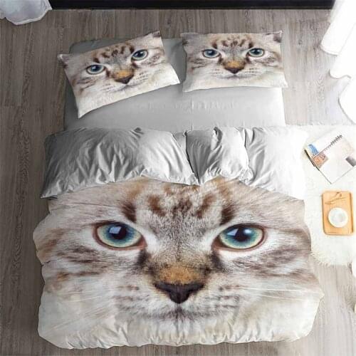 HELENGILI 3D Bedding Set Animals Cats Print Duvet cover set bedclothes with pillowcase bed set home Textiles