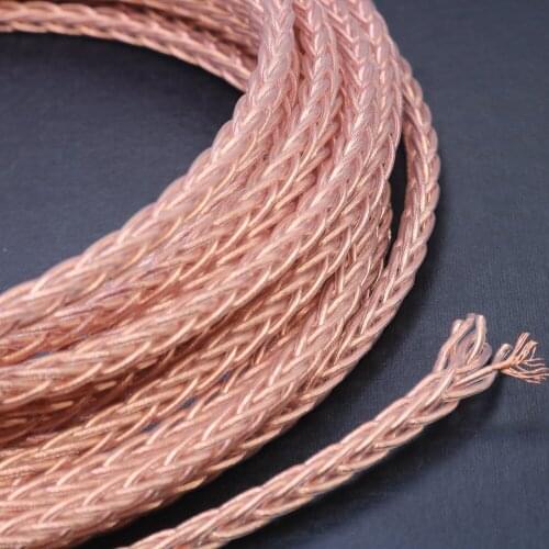 HI-end OCC 7n Copper 8 core braided wire DIY HIFI signal lines 3.5mm Aux audio Speaker wire connecting 4.5mm