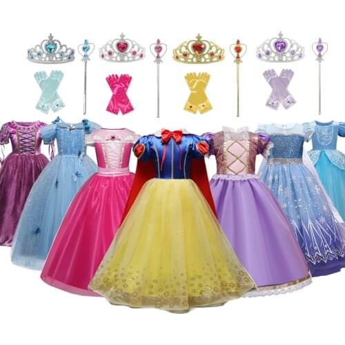 Girls Cosplay Princess Costume Kids Halloween Carnival Dress Up Children 4 5 6 7 8 9 10 Year Christmas Party Disguise Clothing