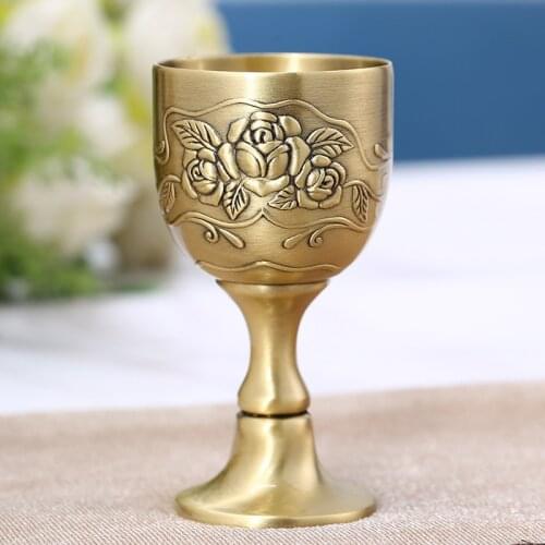 Creative large metal European antique bronze wine glass creative personality wine utensils home Russian goblet small wine glass