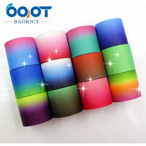 OOOT BAORJCT 1712153 38mm 10yards flash Ribbons Thermal transfer Printed grosgrain Wedding Accessories DIY handmade material