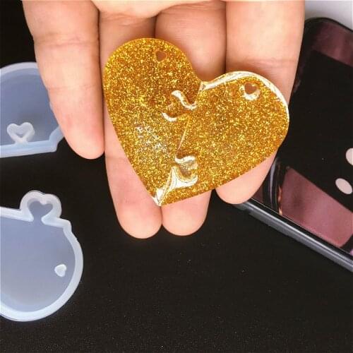 Love Locks for Lovers Pendant Silicone Mold DIY Epoxy Resin Mould Jewelry Tools Girlfriends for Valentines Day Gift Designer