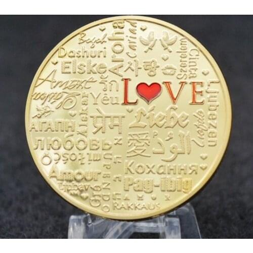 Love Metal Medallion Gold-plated Badge Collectible Coin Gift Challenge Coin
