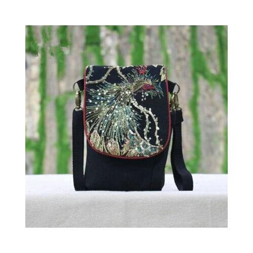 Fashion National Embroidery Women Small Shopping Bags!Nice Floral Embroidered Lady Shoulder&Handbags Versatile Vintage Cover bag