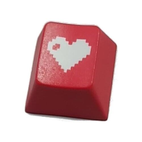 New High Quality R4 Keycap Love Cherry Profile Dip Dye Sculpture PBT Keycap for Mechanical Keyboard Etched Pixel Heart