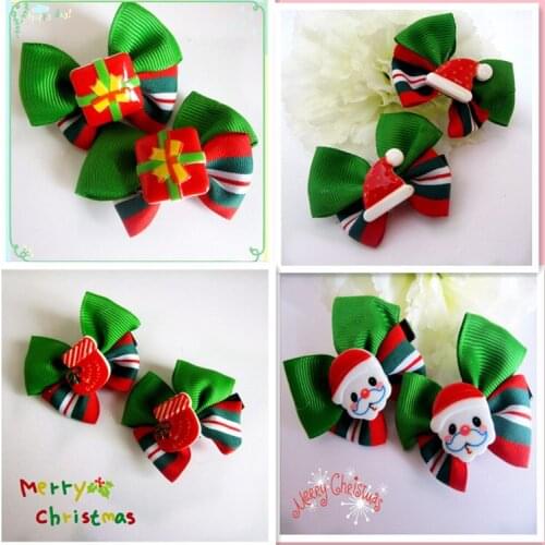 New year ChristmasPet explosion Dog hairpin pet accessories on Christmas cute duckbill hair clip 20pcs