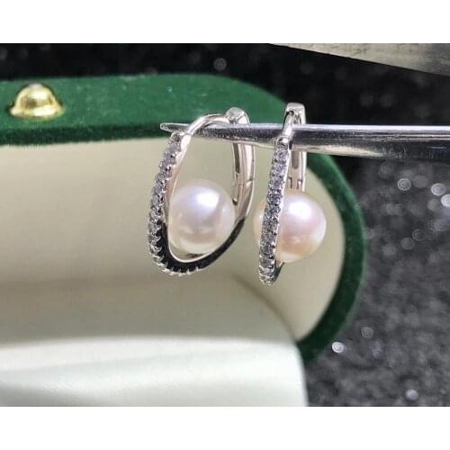 NEW 925 Sterling Silver Earrings Findings Settings Base Mountings Parts for Coral Pearls Agate Crystal Stones Jade 5pairs/lot