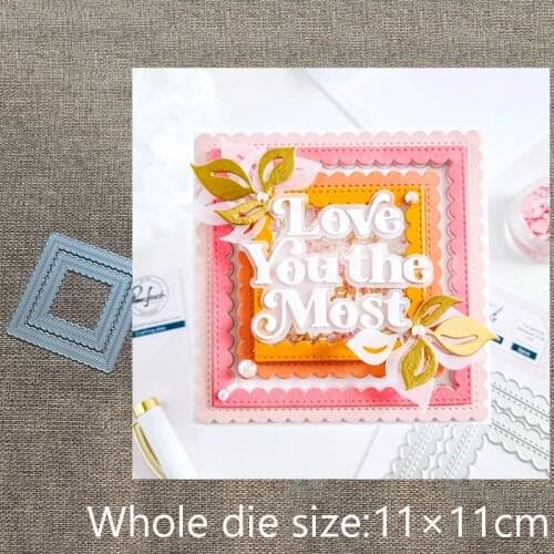 New Design Craft Metal stencil mold Cutting Dies SCALLOP SQUARE decoration scrapbook die cuts Album Paper Card Craft Embossing