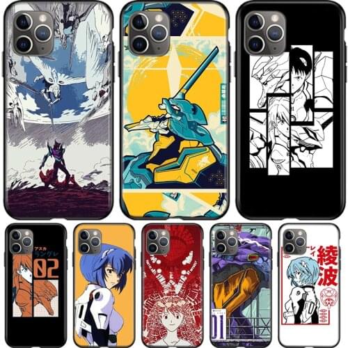 Anime girl mech For Apple iPhone 12 11 Pro Max mini XS Max XR X 8 7 6 6S Plus 5S SE 2020 Soft Black Phone Case