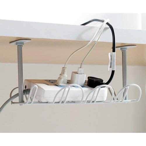 Under-table storage rack Table Bottom Power Socket Holder Hanging Rack Line finishing Desk For Kitchen Home Office Suction wall