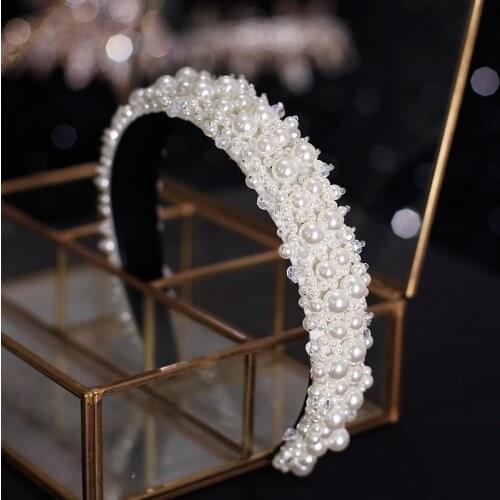 Full Pearl hairbands women girls hair wear Bride women hairbands Wedding hair accessories