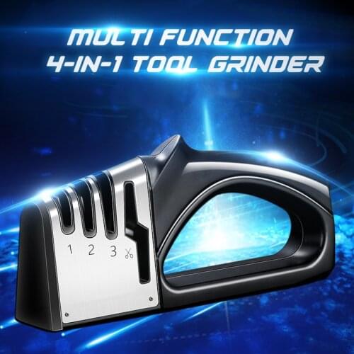 Professional Knife Sharpener 4 in 1 Multipurpose Stainless Steel Diamond Kitchen Manual Knife and Scissor Sharpening Stone Tools