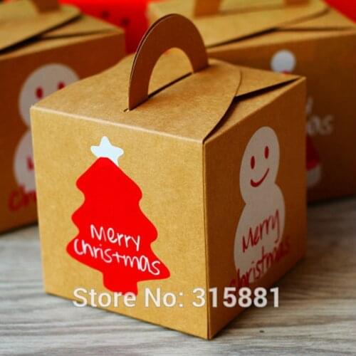 Christmas Gift Boxes Christmas Eve Apple Box Santa Snowman Xmas Party Box 5pcs/lot