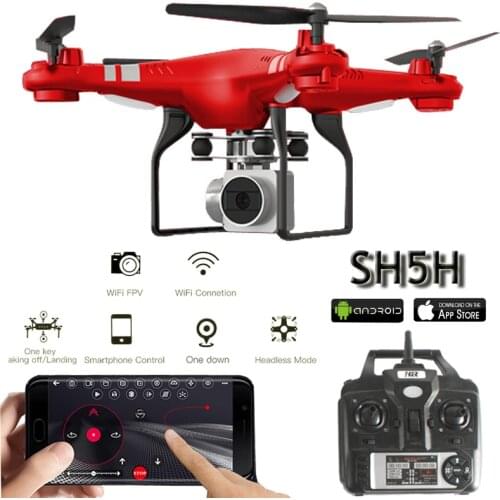 SH5H Quadcopter With Camera 1080P WIFI Real Time Video Altitude Hold Headless One Key Return FPV Racing RC Drones With Camera HD