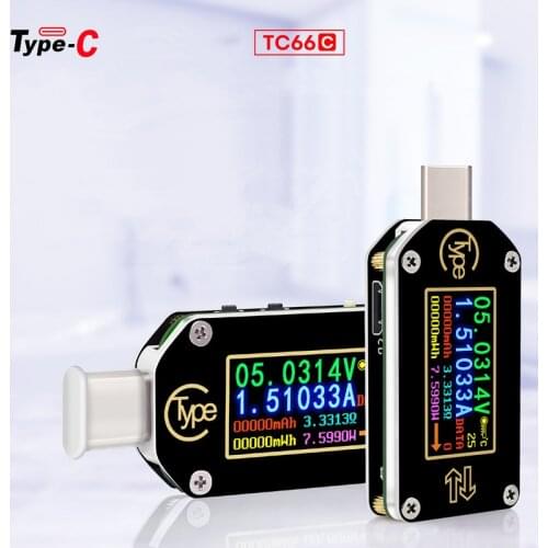 TC66 TC66C USB Display Type-C Tester Voltmeter Ammeter Voltage Meter Multimeter Charger Battery Tester PD Fast Charge Protocol