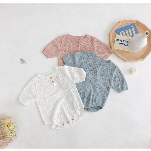 Knitted Baby Rompers Summer New born Baby Clothes Air Conditional Newborn Baby Boy Jumpsuit Infant Toddler Girls Romper Overalls
