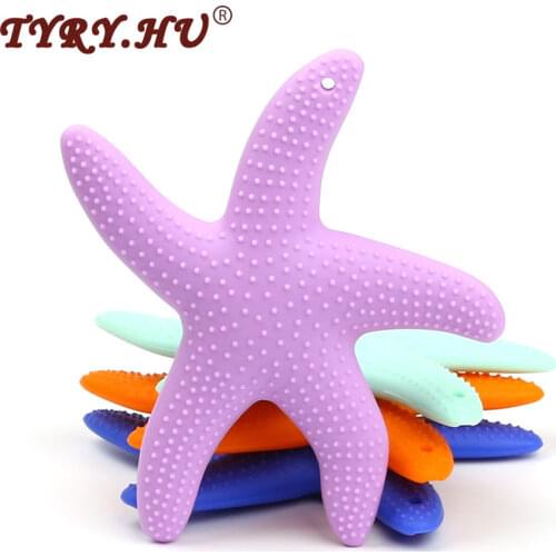 TYRY.HU Dancing Starfish Silicone Baby Teether BPA Free Silicone Teether Beads Chewing Baby Teething Pendant Tooth Training Toys